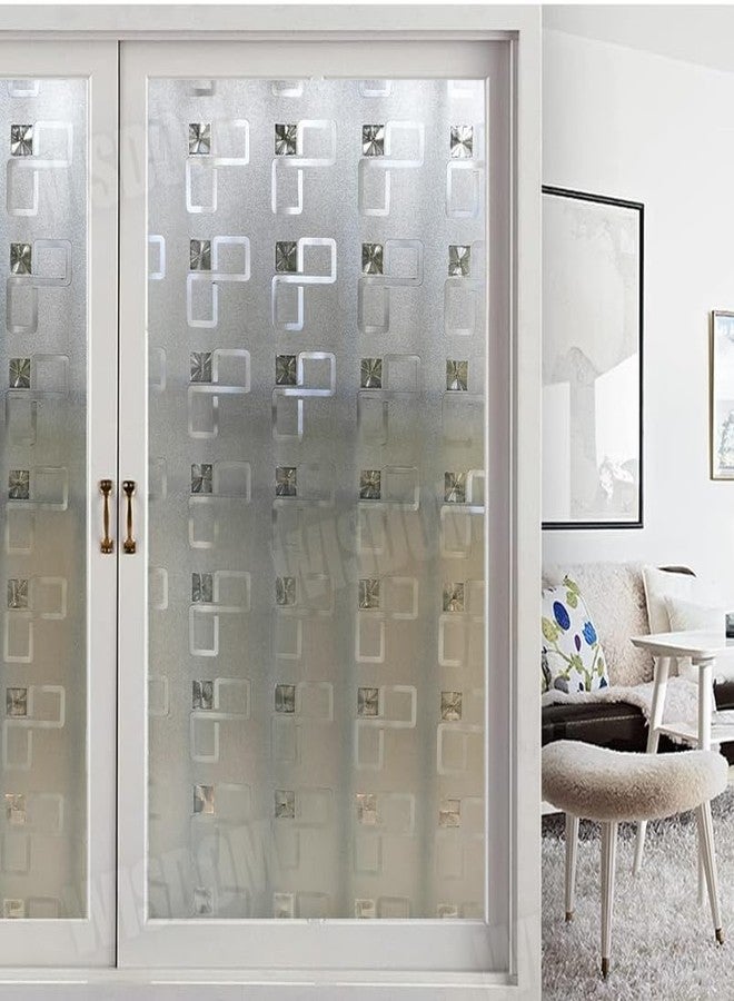 WISDOM Glass Frosted Window Film Self Adhesive Privacy Home/Kitchen/Bathroom Window Film 24x60 in - Image 1